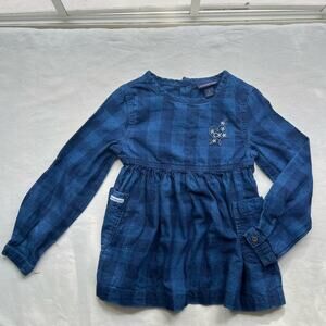 Calvin Klein Girls’ Dress Size 5 Medium Wash Denim Plaid